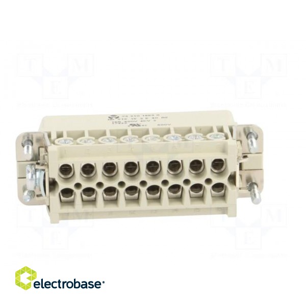 Connector: HDC | male | PIN: 32 | size 32A | contact insert | 600V | 16A paveikslėlis 5