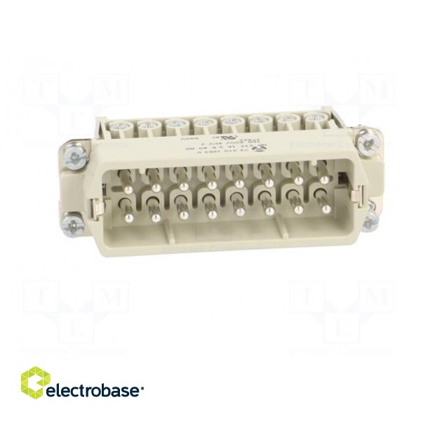 Connector: HDC | male | PIN: 32 | size 32A | contact insert | 600V | 16A paveikslėlis 9
