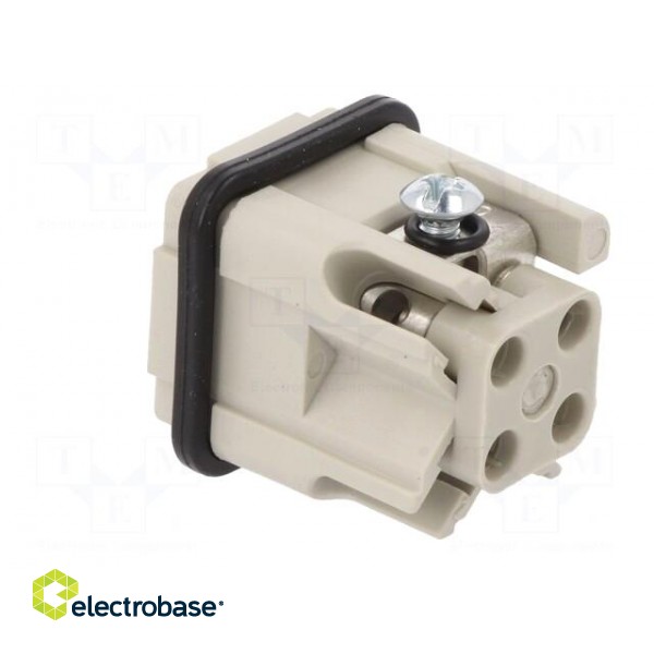 Connector: HDC | male | PIN: 4 | size 3 | contact insert | 400V | 10A image 4