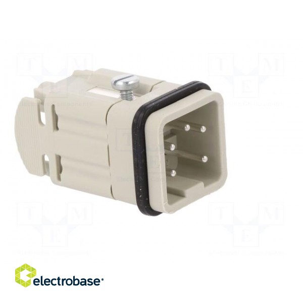 Connector: HDC | male | PIN: 5 | size 3 | contact insert | 400V | 10A paveikslėlis 8