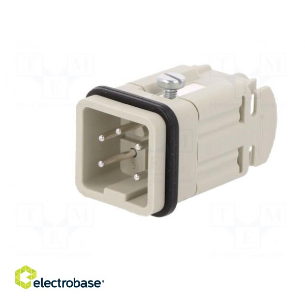 Connector: HDC | male | PIN: 5 | size 3 | contact insert | 400V | 10A фото 2