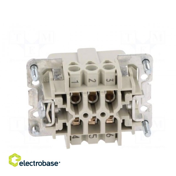 Connector: HDC | male | PIN: 6 | size 6 | Pitch: 44x27mm | contact insert фото 5
