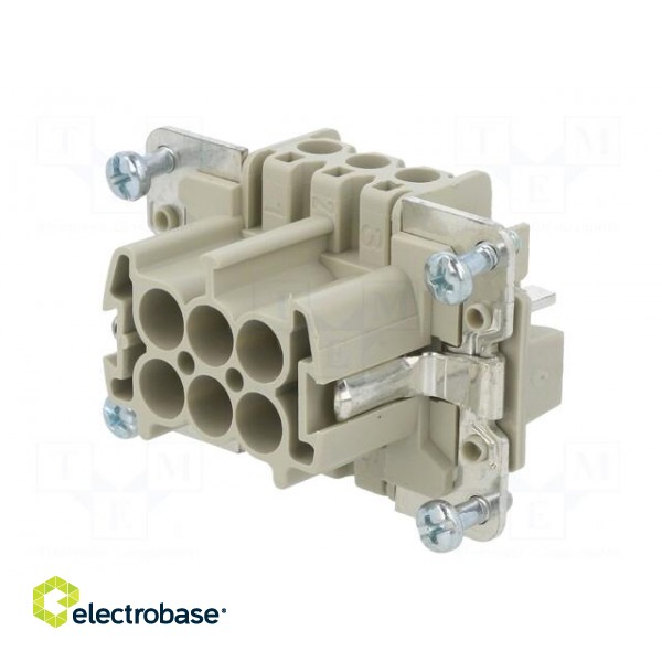 Connector: HDC | male | PIN: 6 | size 6 | contact insert | 600V | 16A image 2