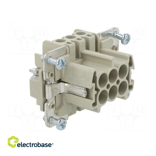 Connector: HDC | male | PIN: 6 | size 6 | contact insert | 600V | 16A paveikslėlis 8