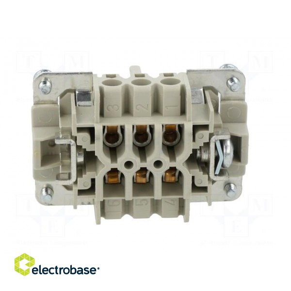 Connector: HDC | male | PIN: 6 | size 6 | contact insert | 600V | 16A paveikslėlis 5