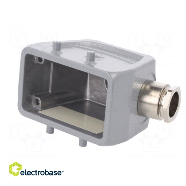 Enclosure: for HDC connectors | size 10 | Pitch: 57x27mm | for cable фото 2