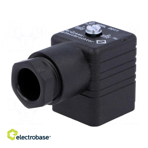 Connector: valve connector | plug | form A | 18mm | female | PIN: 3 | PG11 image 1