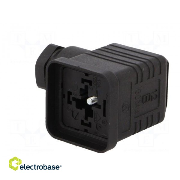 Connector: valve connector | plug | form A | 18mm | female | PIN: 4 | 400V фото 4