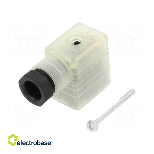 Connector: valve connector | plug | form B | 11mm | female | PIN: 3 | 250V image 1