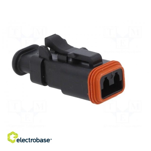 Connector: wire-wire | AT | female | plug | for cable | PIN: 2 | black image 8