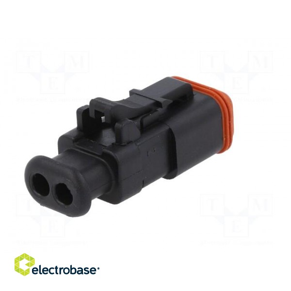 Connector: wire-wire | AT | female | plug | for cable | PIN: 2 | black фото 6