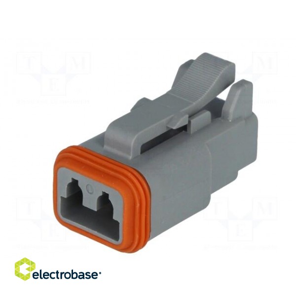 Connector: wire-wire | AT | female | plug | for cable | PIN: 2 | grey | IP67 image 2
