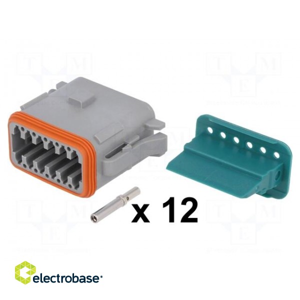 Connector: wire-wire | AT | female | plug | for cable | PIN: 12 | crimped image 1