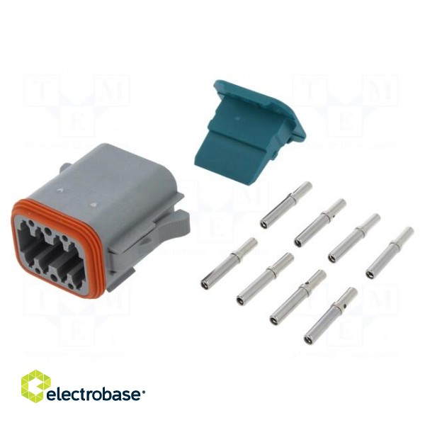 Connector: wire-wire | AT | female | plug | for cable | PIN: 8 | crimped image 1