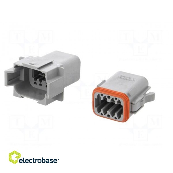Connector: wire-wire | AT | male + female | plug | for cable | PIN: 8 фото 2