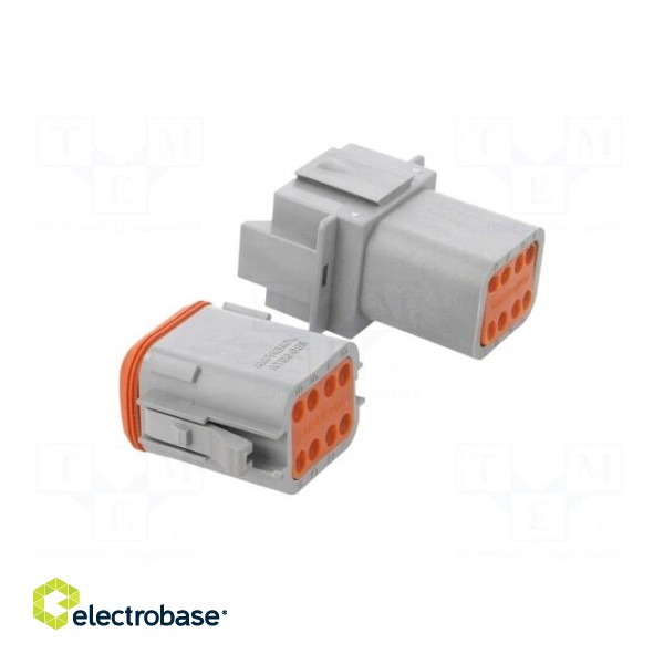 Connector: wire-wire | AT | male + female | plug | for cable | PIN: 8 image 4