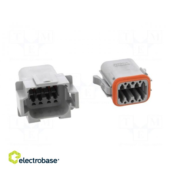 Connector: wire-wire | AT | male + female | plug | for cable | PIN: 8 image 9