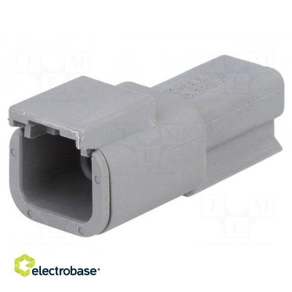 Connector: wire-wire | ATM | male | plug | for cable | PIN: 2 | grey | IP67 image 1