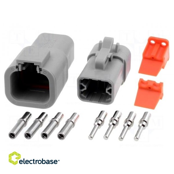Connector: wire-wire | ATP | plug | male + female | Size: 12 | PIN: 4 paveikslėlis 1