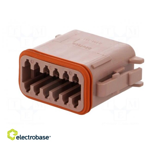 Connector: wire-wire | DT | female | plug | for cable | PIN: 12 | brown image 2