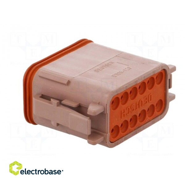 Connector: wire-wire | DT | female | plug | for cable | PIN: 12 | brown image 4
