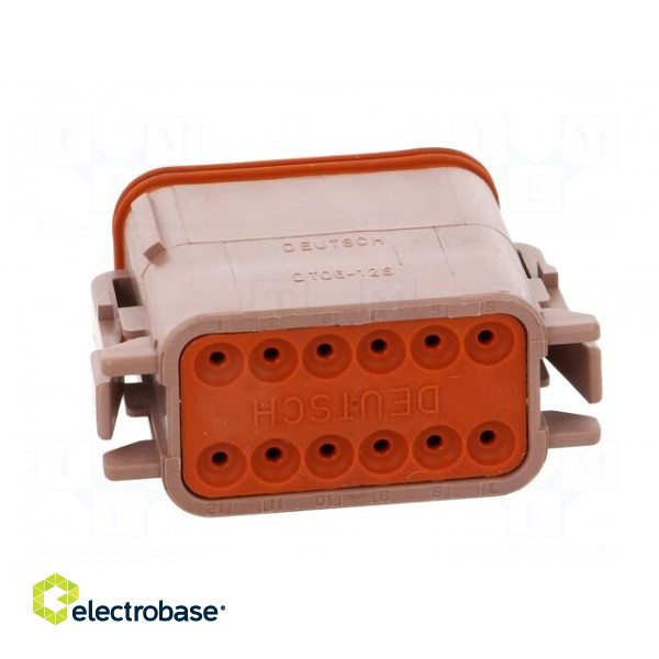 Connector: wire-wire | DT | female | plug | for cable | PIN: 12 | brown image 5