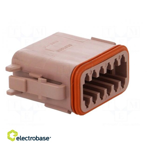 Connector: wire-wire | DT | female | plug | for cable | PIN: 12 | brown image 8