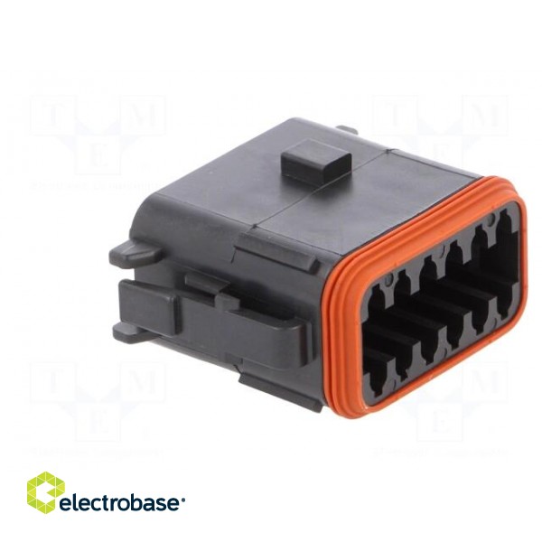 Connector: wire-wire | DT | female | plug | for cable | PIN: 12 | black image 4