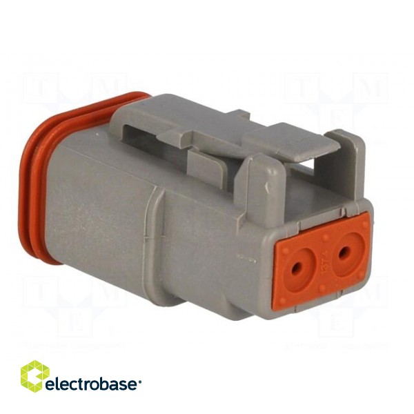 Connector: wire-wire | DT | female | plug | for cable | PIN: 2 | grey | IP68 paveikslėlis 4