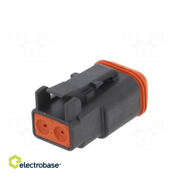 Connector: wire-wire | DT | female | plug | for cable | PIN: 2 | black paveikslėlis 6