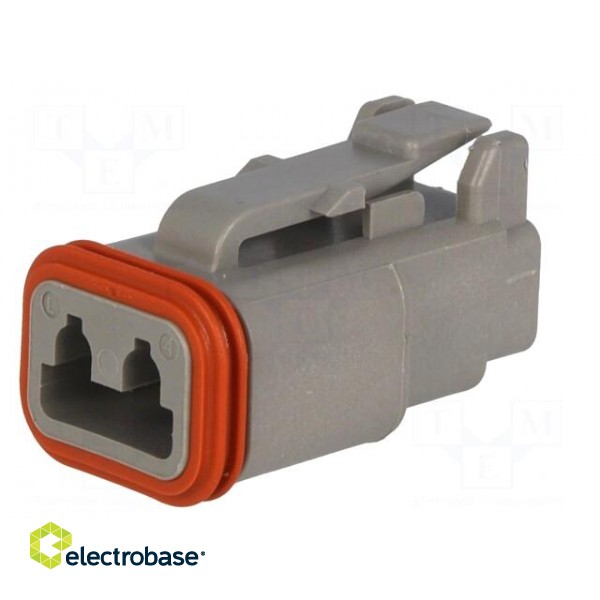 Connector: wire-wire | DT | female | plug | for cable | PIN: 2 | grey | IP68 image 2