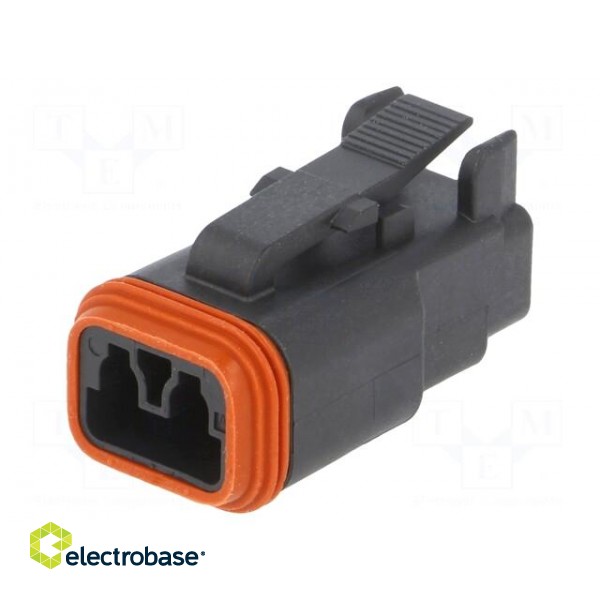 Connector: wire-wire | DT | female | plug | for cable | PIN: 2 | black paveikslėlis 1