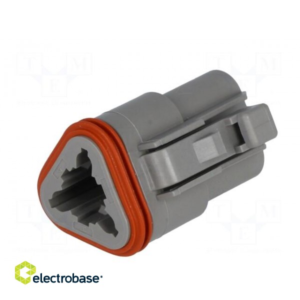 Connector: wire-wire | DT | female | plug | for cable | PIN: 3 | grey | IP68 фото 2