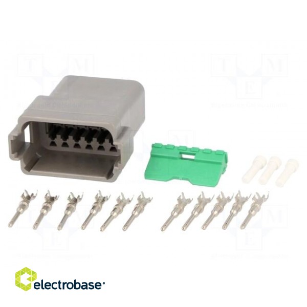 Connector: wire-wire | DT | male | plug | for cable | PIN: 12 | crimped image 1