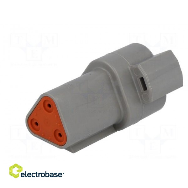 Connector: wire-wire | plug | male | DT | for cable | PIN: 3 | crimped image 6