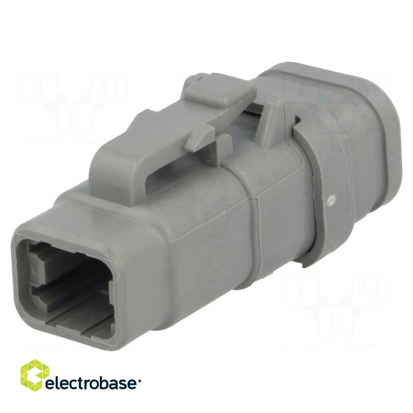 Connector: wire-wire | DTM | female | plug | for cable | PIN: 4 | grey image 1