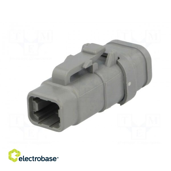 Connector: wire-wire | DTM | female | plug | for cable | PIN: 4 | grey image 2