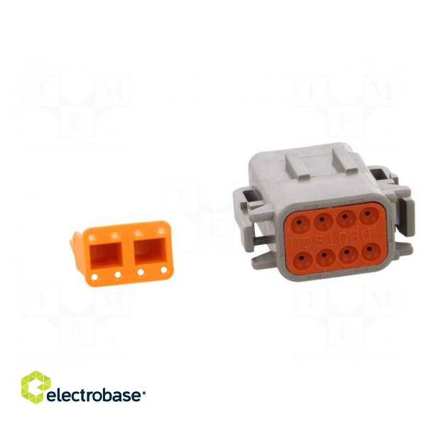 Connector: wire-wire | DTM | female | plug | for cable | PIN: 8 | crimped image 5