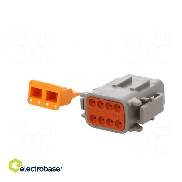 Connector: wire-wire | DTM | female | plug | for cable | PIN: 8 | crimped image 6
