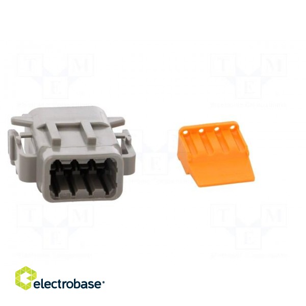 Connector: wire-wire | DTM | female | plug | for cable | PIN: 8 | crimped image 9