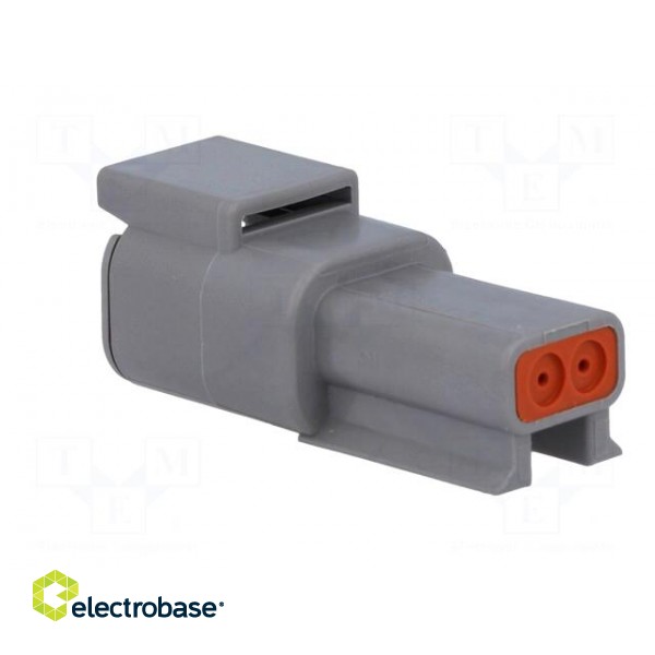 Connector: wire-wire | DTM | plug | male | PIN: 2 | IP68 | Locking: latch фото 4