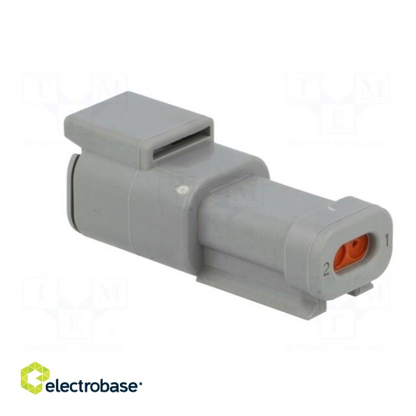 Connector: wire-wire | DTM | plug | male | PIN: 2 | IP68 | Locking: latch image 4