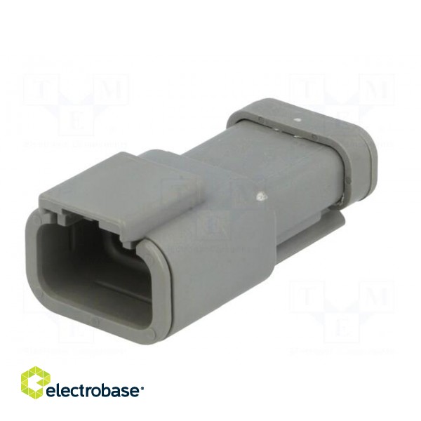 Connector: wire-wire | DTM | male | plug | for cable | PIN: 3 | grey | IP68 image 2