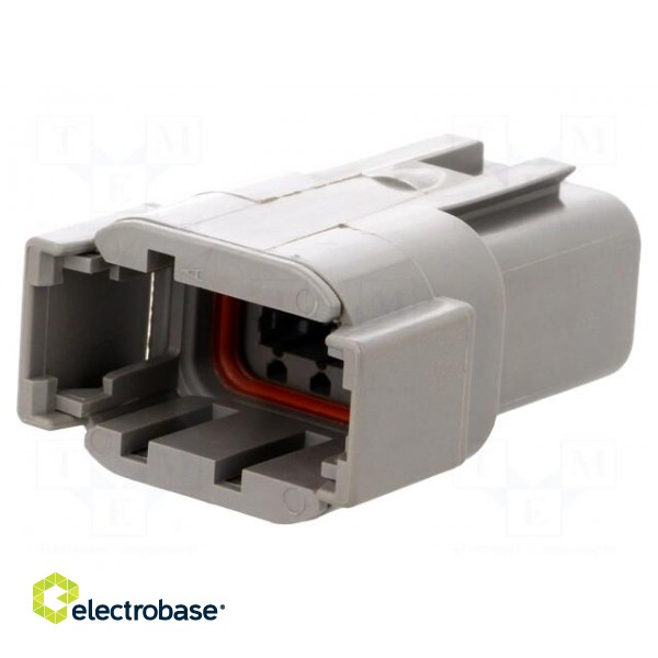 Connector: wire-wire | DTM | male | plug | for cable | PIN: 8 | grey | IP68 image 1