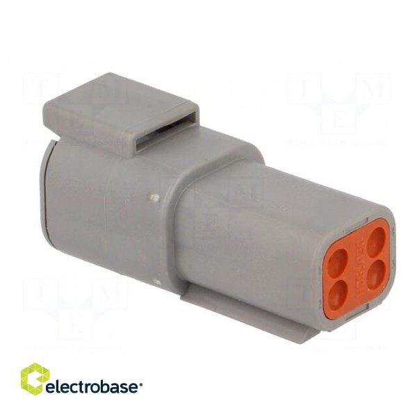 Connector: wire-wire | DTM | male | plug | for cable | PIN: 4 | crimped image 3