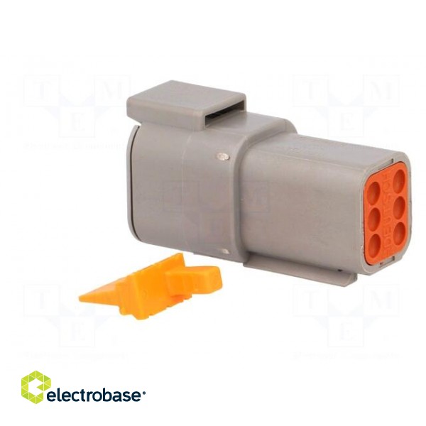 Connector: wire-wire | DTM | male | plug | for cable | PIN: 6 | crimped image 4
