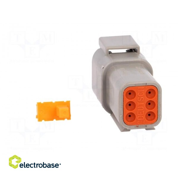 Connector: wire-wire | DTM | male | plug | for cable | PIN: 6 | crimped image 5