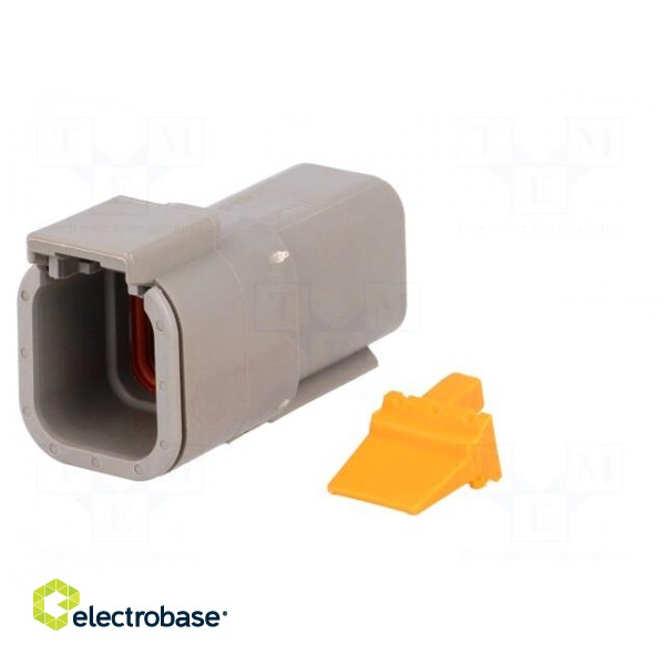 Connector: wire-wire | DTM | male | plug | for cable | PIN: 6 | crimped image 2