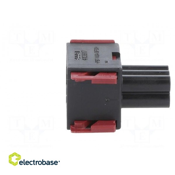 Connector: automotive | JPT | female | plug | for cable | PIN: 6 | black paveikslėlis 3