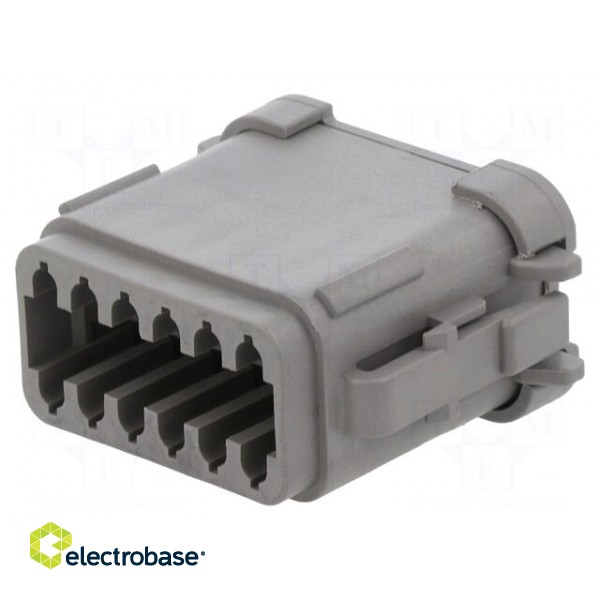 Connector: wire-wire | PX0 | female | plug | for cable | PIN: 12 | grey paveikslėlis 1
